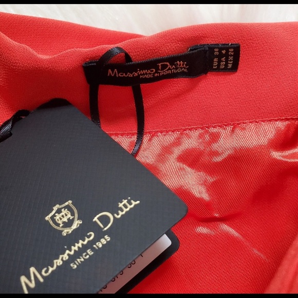 Massimo Dutti coral flare scrunch skirt NWT - Picture 4 of 5